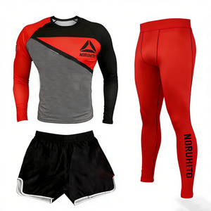 Combinaison de boxe, MMA, sports de <span class=keywords><strong>combat</strong></span>, fitness complet, <span class=keywords><strong>UFC</strong></span>, course à pied, entraînement, pantalon en spandex/polyester à séchage rapide, ensemble trois pièces - Product Image 5
