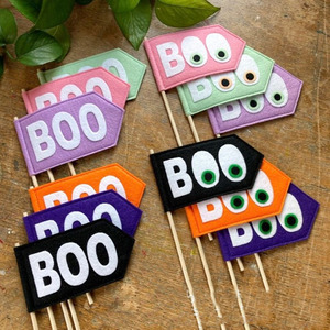 Venta al por mayor monograma naranja negro jardín bandera decoración truco o trato bandera Halloween banderas - Product Image 3