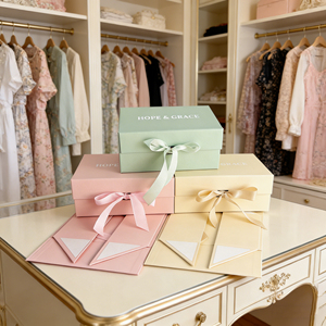 Boîte rigide pliable en carton aseptique magnétique, doublée d'éponge, avec ruban et impression de logo personnalisée pour la vente en gros - Product Image 3