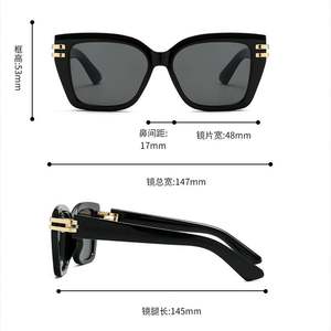 Gafas de Sol Cuadradas Grandes de Moda 2025 con Logotipo Personalizado, Gafas de Sol de Ojo de Gato Negras UV400 de Alta Calidad para Mujer - Product Image 6