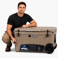Glacière à roulettes 70QT rotomoulée, motif personnalisé, pour usage alimentaire et pêche, la plus vendue