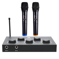 Profesyonel Metal Kablosuz Mikrofon Karaoke Mikseri, Akıllı TV/PC Düğün Şarkıları için UHF 16 Kanallı Kristal Ses Kalitesiyle