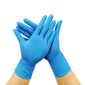 Factory Supply gute abriebfeste chemikalien beständige blaue Nitril handschuhe für Hausarbeiten