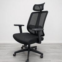 Chaise de bureau contemporaine MF - Chaise pivotante réglable avec dossier en tissu et structure en plastique, hauteur réglable