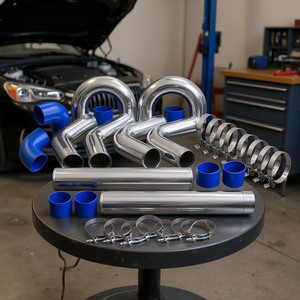 Kit d'intercooler turbo universel Db 3 en 1 en aluminium avec tuyau et colliers en silicone pour mise à niveau et modification - Product Image 2