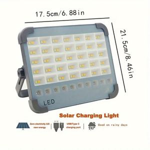 Nouveau type d'alimentation électrique, diode électroluminescente, recharge extérieure, batterie intégrée, lampe de travail portable rechargeable à l'énergie solaire - Product Image 2