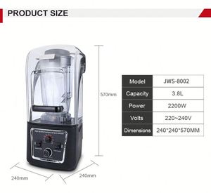 Licuadora Comercial de Gran Capacidad, 4L, Silenciosa, de Alta Calidad, Procesador de Alimentos Eléctrico - Product Image 4