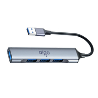 Hub USB Multi Port Plug and Play, Casing Logam Stabil 480Mbps, untuk PC Desktop Rumah Menambahkan Port Ekstra untuk Perangkat Periferal