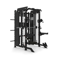 Machine Smith Interchangeable avec Crossover par Câbles Multifonctionnel et Rack de Musculation Fonctionnel en Métal, Rapport 2:1