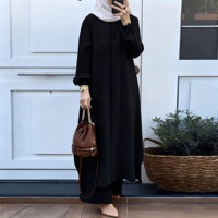 Nouvelle Collection Printemps-Automne : Ensemble Chemise à Manches Longues et Pantalon pour Femmes Musulmanes, Grandes Tailles, Exclusif Malaisie