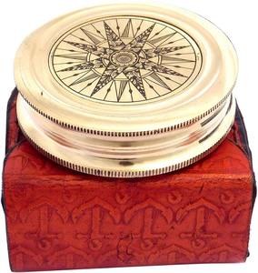 Brújula de latón antiguo artesanal de primera elección con aguja de trabajo superior decorativa Base resistente Uso de pieza de exhibición coleccionable de viaje - Product Image 1