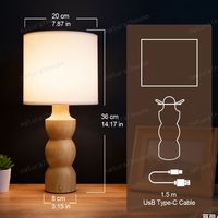 Lampe de table rechargeable en caoutchouc et bois, lumière LED douce de style nordique avec luminosité réglable pour bureau, chambre et cadeau