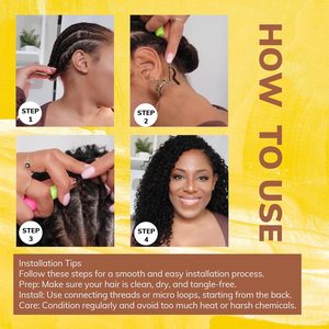Extensions de cheveux humains au crochet à nœuds invisibles <span class=keywords><strong>Miracle</strong></span> Knots Feather, bouclées birmanes, pré-bouclées pour tresses - Product Image 6