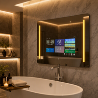 Téléviseur intelligent Android 21,5 pouces avec commande tactile, miroir magique mural pour salle de bain, baignoire, lavabo, zone de vanité