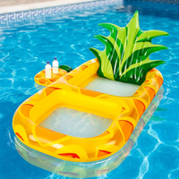 Fauteuils gonflables pour piscine en forme d'ananas, canapé gonflable pour piscine, matelas gonflable pour piscine avec porte-gobelet