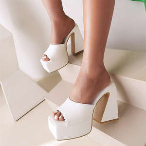 2024 conception de fabricant personnalisée à bout ouvert femmes Sexy fête talons plate-forme grosses sandales à talons hauts avec semelle intérieure en PU - Product Image 6