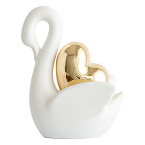 Figura Decorativa Moderna y Minimalista de Pareja de Cisnes Románticos de Cerámica para la Entrada del Hogar, Sala de Estar, Mueble para Vinos, Soporte para TV - Product Image 3