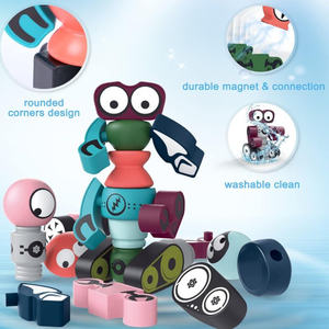 Jouet éducatif Robots magnétiques pour enfants, Ensemble de blocs magnétiques Robots à empiler Kit de construction Jouet - Product Image 4