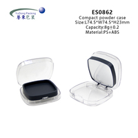 Boîte de Poudre Compacte Vide en Gros, Carrée, Noire, en Plastique, avec Logo Personnalisé, Classique, pour Maquillage, Crème Visage, Fard à Joues, Crème Contour des Yeux