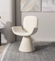Fauteuil pivotant contemporain avec dossier incurvé ergonomique, chaise longue confortable pour la maison