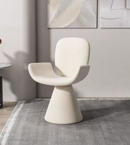 Poltrona Girevole Contemporanea con Schienale Ergonomico Curvo, Comoda Sedia Lounge per <span class=keywords><strong>Casa</strong></span> - Product Image 4