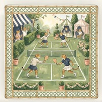 Tapis de Mahjong Orange Ram Sheep, motif floral vintage pivoine marguerite, bordure ornée bleu foncé, antidérapant, pour table de jeu de la faune