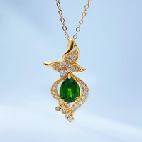 Collier pendentif en diopside naturel, argent sterling 925, pendentifs et breloques raffinés, bijoux en pierres précieuses, pierre naturelle pour femmes, vente en gros