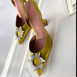 Zapatos de Mujer Elegantes, Sandalias de Tacón Bajo con Pedrería de Lujo, Estilo Slingback, para Damas - Product Image 3