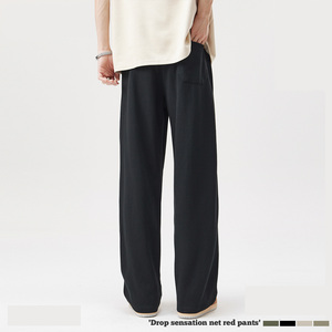 Pantaloni da jogging oversize pantaloni della tuta dritti da uomo impilati pantaloni della tuta a zampa di <span class=keywords><strong>abbigliamento</strong></span> produzione di pantaloni di cotone Streetwear <span class=keywords><strong>Hip</strong></span> <span class=keywords><strong>Hop</strong></span> - Product Image 4