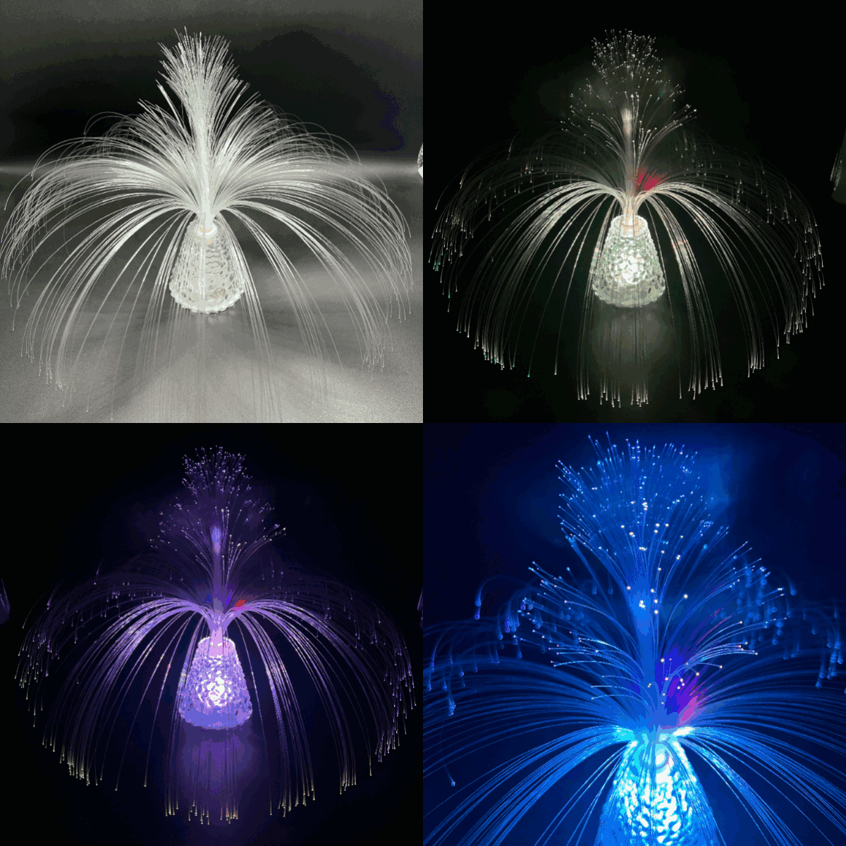 Modern Mixed-color Fiber Optic LED Lamp Color-Changing Night Light Battery Operated Home Decoration TikTok Garden Flower Design