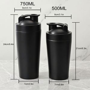 Custom logo 17oz 25oz Sports Metal Protein <b>Shaker</b> Cup Double Wall Ice Insulated Stainless Steel <b>Shaker</b> <b>Bottle</b> Gym - Product Image 2