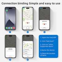 Mini traceur GPS intelligent pour animaux de compagnie, suivi en temps réel, balise de localisation Bluetooth pour chats, chiens, appareils Apple, plastique durable, batterie de 1 an