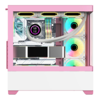 Boîtier de jeu d'ordinateur ATX en verre trempé rose OEM Boîtier de jeu pour PC Boîtier d'ordinateur et tours Châssis de bureau