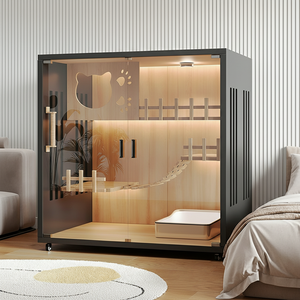 Nouveauté, enclos pour chat en bois massif de luxe, grande <span class=keywords><strong>cage</strong></span> moderne pour chat, mobilier pour chat d'intérieur, prêt pour l'hiver, écologique - Product Image 1