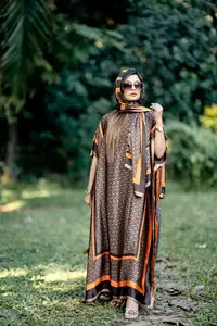 Fabrikant Dames Mode Zijden Bedrukte Jurken Jurken Jurken Luxe Designer Zijden Gewaden Met Sjaal Afrikaanse Vrouwen Losse Zijden Jurken