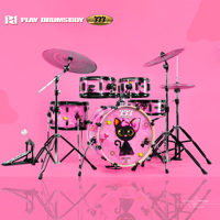 Professional PD Percussion 5-Piece Double Layer Wood Drum Set Double Oily Skin Heads Portable Full-Size High Quality Instrument