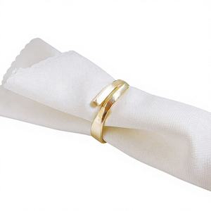 Anneau de serviette en métal aluminium de qualité supérieure, plaqué or, qualité supérieure, luxueux, pour mariage, en stock, écologique - Product Image 1