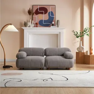 Manufacturer Supplier Bellini Villa Minimalist Lounge Boucle Fabric Pebbles Sectional Modular Couch Sofa