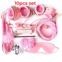 10 pièces Kits fétichistes, dispositifs de contention pour lit, bondage en peluche PU, jouets alternatifs sexy pour le flirt, bondage BDSM, ensemble de bondage, jouet sexuel pour adultes pour femmes