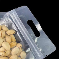 Sachet en plastique transparent de qualité alimentaire refermable avec fermeture éclair pour collations, noix et céréales