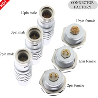 Connecteurs Mâle-Femelle Circulaires 1B à Verrouillage Automatique, Type Push-Pull, 6 Broches, Série B, Demi-Lune, IP68, 6A, pour Assemblage de Câbles d'Alimentation