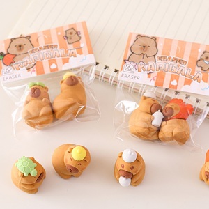 ยางลบดินสอรูปสัตว์คาปิบาร่าน่ารัก ซูโดโดะ กล่องสุ่มของขวัญสุดสร้างสรรค์ ยางลบกล่องคาปิบาร่าการ์ตูน 3 มิติสุดน่ารัก - Product Image 6