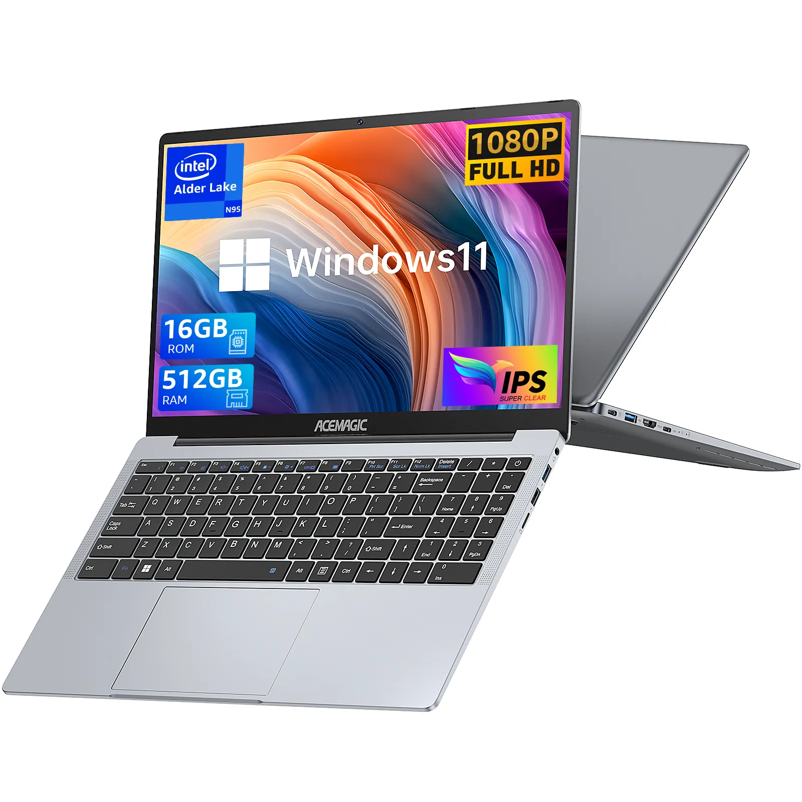 가장 좋은 가격 인텔 15.6 인치 브랜드의 새로운 OEM 중국 도매 16GB RAM 512GB SSD N95 프로세서 노트북 컴퓨터