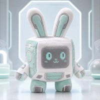 Özel Yapım Küp Robot Tavşan Peluş Oyuncak, Piksel Ekranlı Mekanik Nane Tavşanı, Fütüristik Teknoloji Mağazası ve Bilim Kurgu Yaratıcı Koleksiyonluk Eşya