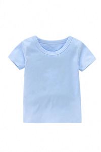 <span class=keywords><strong>Camiseta</strong></span> básica personalizada Unisex para niños pequeños, camisetas 100% de algodón de manga corta de Color sólido liso en blanco, camisetas para niños y niñas - Product Image 3