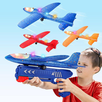 Jouet lanceur d'avion 12.6 "Foam Glider Led Plane 2 Flight Mode Catapult Plane Toy Guns for Kids Outdoor Sport Flying Toys Gifts