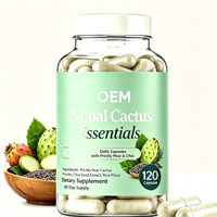Capsules d'extraits de Nopal (cactus) à marque privée OEM, 120 unités, avec supplément alimentaire de figue de Barbarie