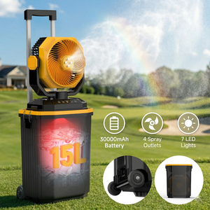 <span class=keywords><strong>Ventilateur</strong></span> de camping portable rechargeable HY-8128C 30000 mAh avec fonction de brumisation, lumière nocturne et batterie externe - Product Image 1