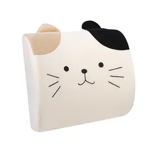 Office Car Chair Pain Relief Comfortable Cute Pet Memory Foam Cat Plush Pillow Back Cushion