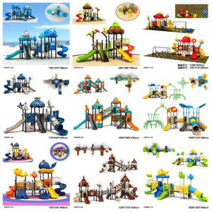 Nouvelle arrivée Grande chaise à bascule moderne en plastique Équipement de toboggan combiné Aire de jeux extérieure pour enfants - Product Image 4